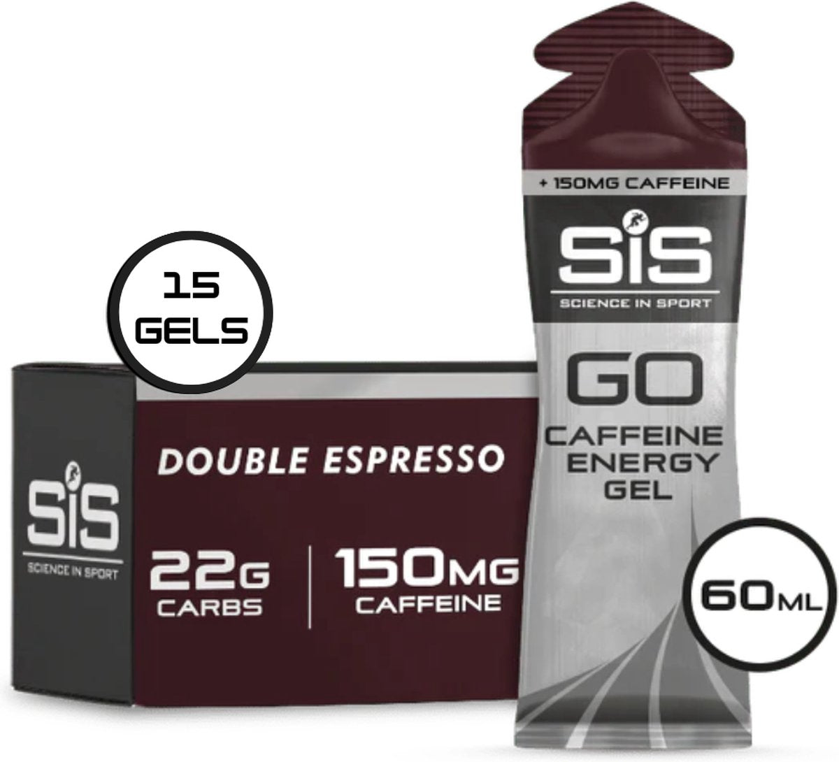 SiS GO Energy + Caffeine Gel Double Espresso emballage 15 pièces