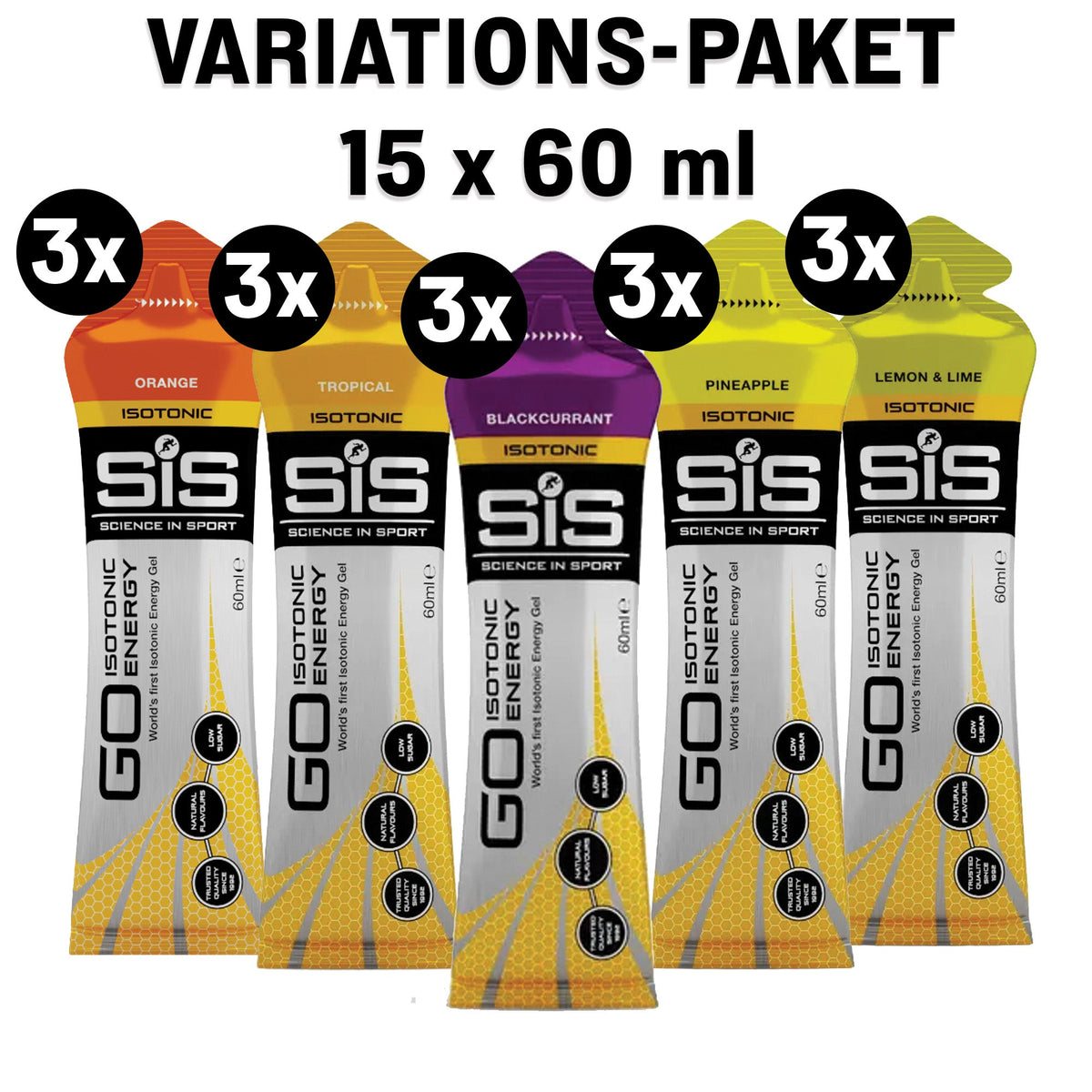 SiS GO Isotonic Energy Gel Variety Pack 15-pack