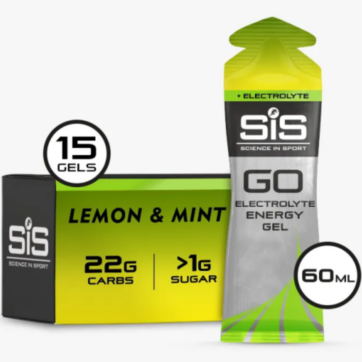 SiS GO Energy + Electrolyte Gel Citron & Menthe emballage 15 pièces