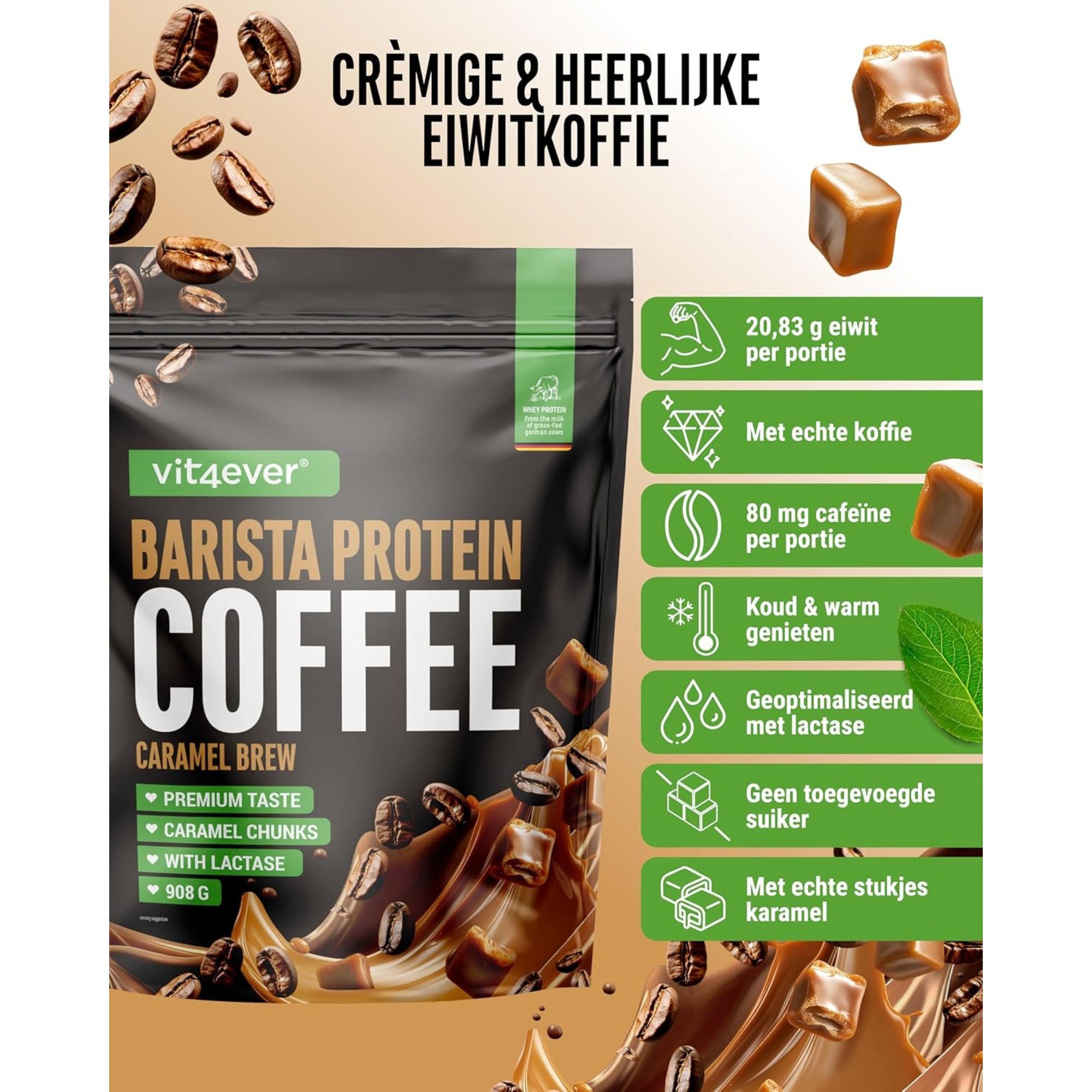 Barista Whey Caramel | 908 g | Vit4ever