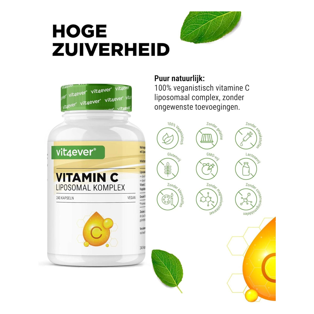 Vit4ever Vitamine C Liposomale Complex - complément alimentaire sans ajouts inutiles
