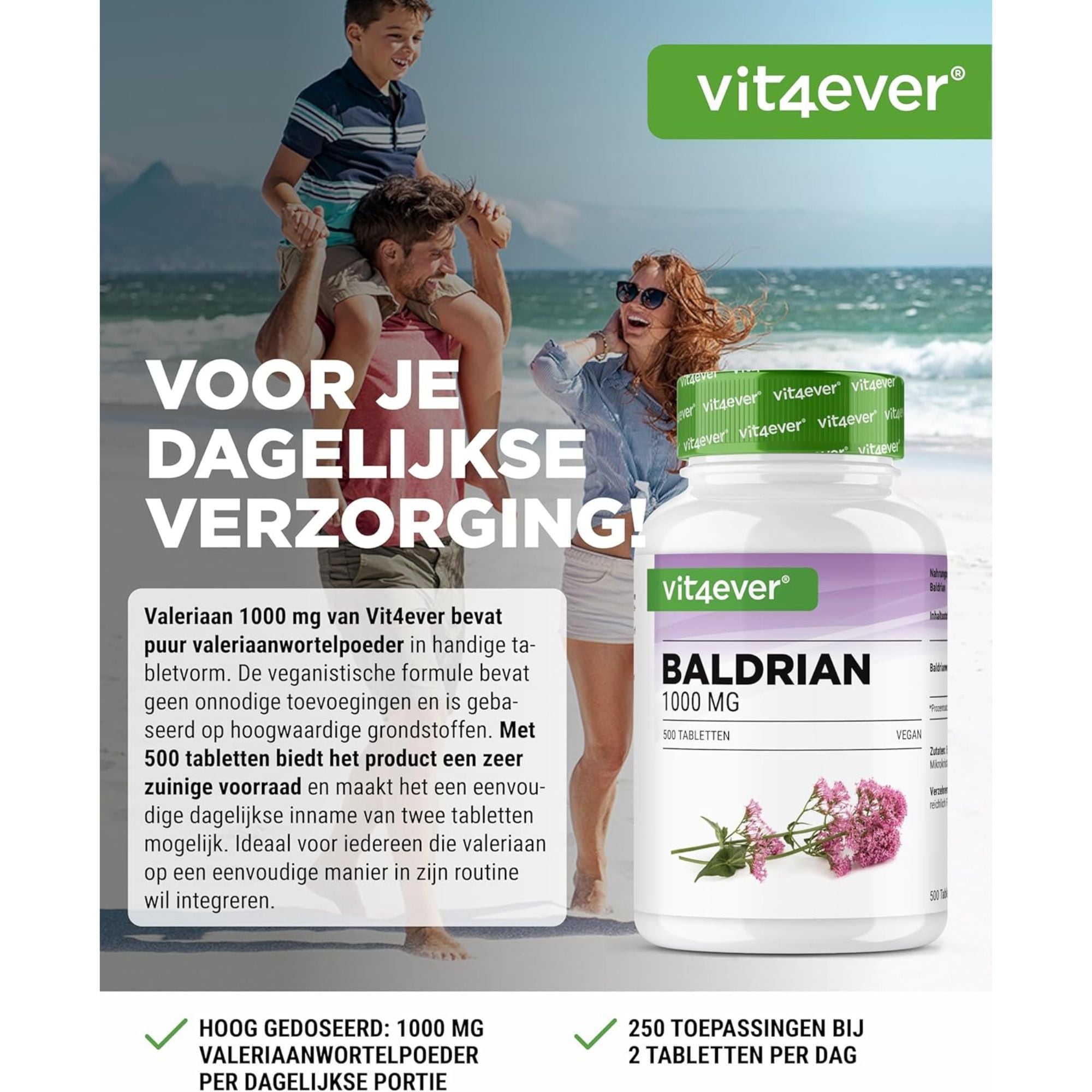 Valériane 500mg | 500 Comprimés | Vit4ever