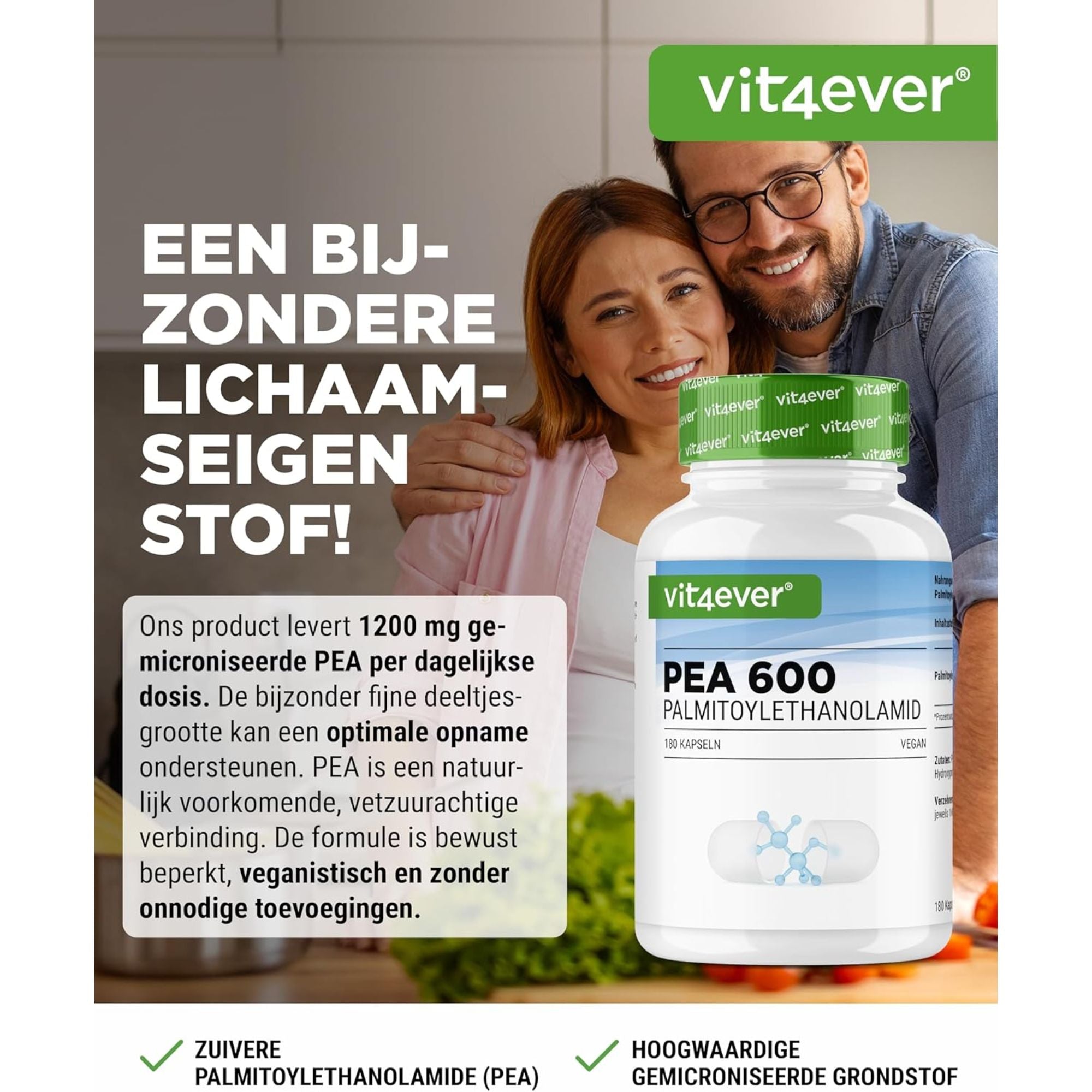 PEA 600 Palmitoyléthanolamide | 180 Gélules | Vit4ever