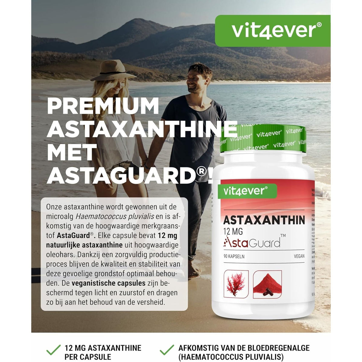 Astaxanthine 12mg AstaGuard® | 90 Gélules | Vit4ever