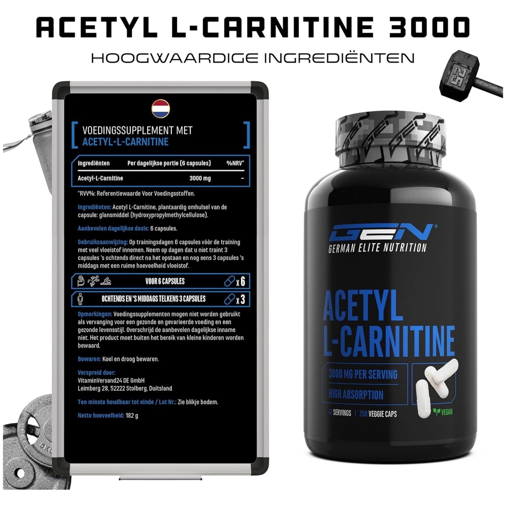 Acétyl L-carnitine GEN étiquette
