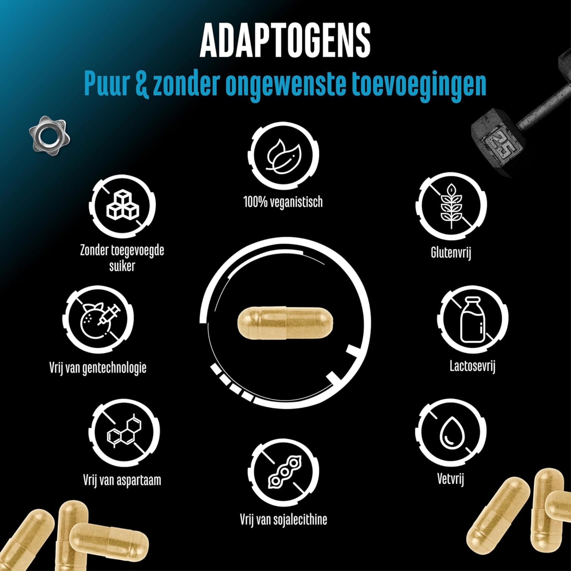 Adaptogen Complex (Ashwagandha, Rhodiola, Reishi & Ginseng) | 120 Capsules | German Elite Nutrition