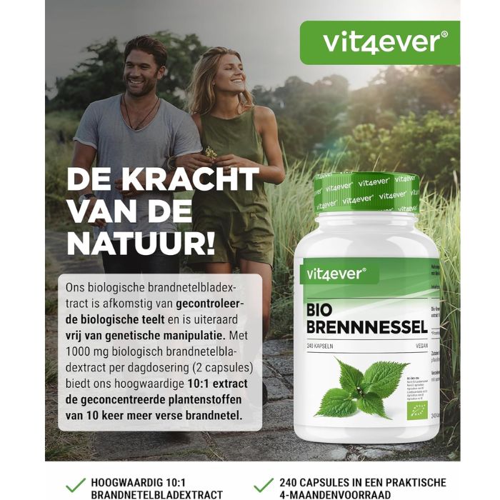Vit4ever Extrait d'Ortie Bio - complément à base de plantes sans ajouts inutiles