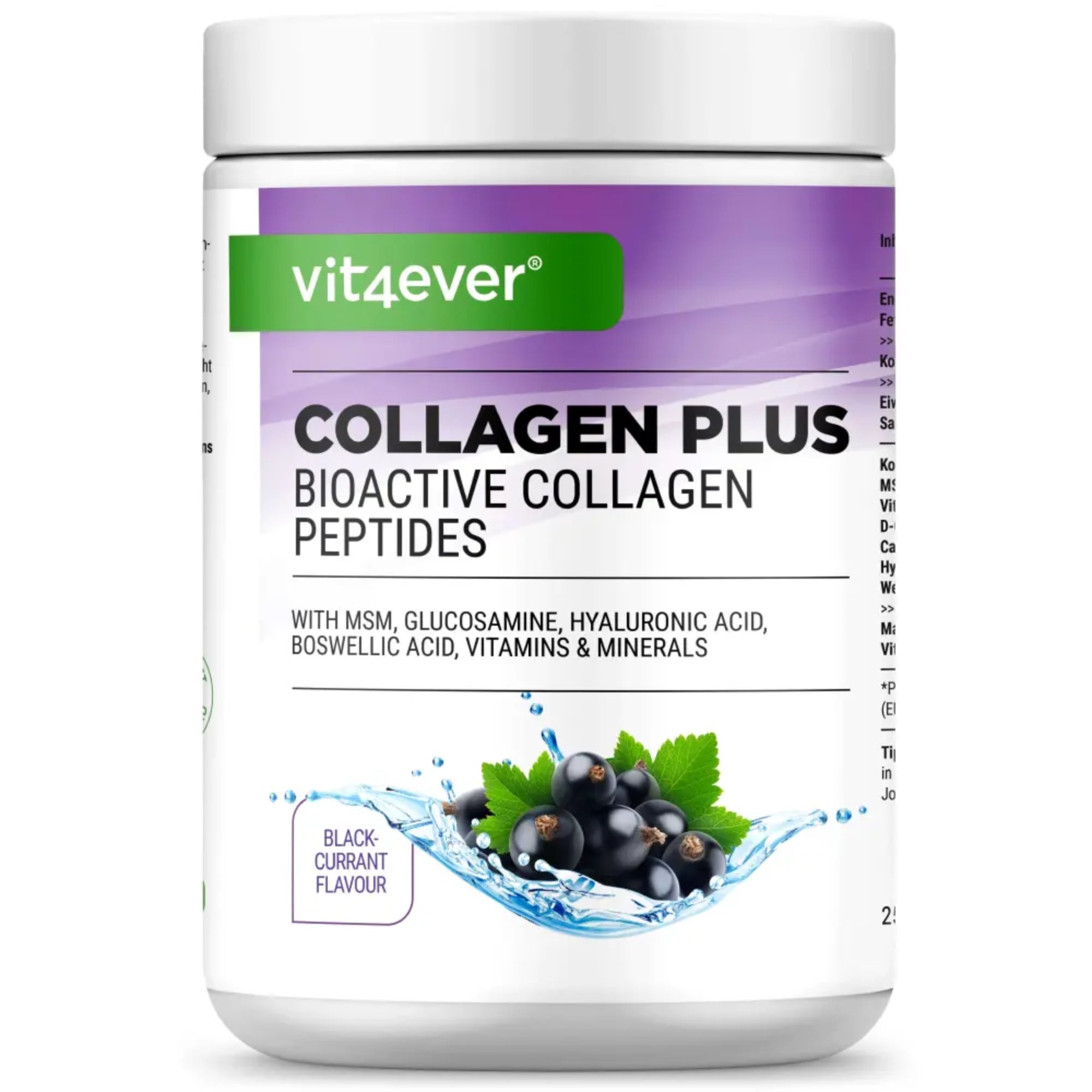 Collagen Plus Blackcurrant | 500g | Vit4ever