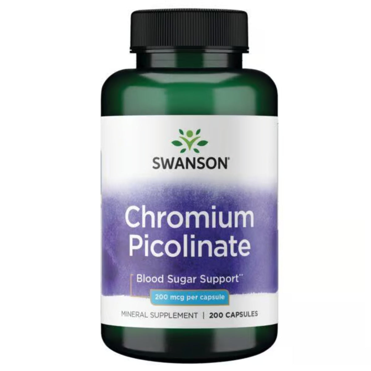 Swanson Picolinate de chrome 200 mcg 200 gélules - complément alimentaire