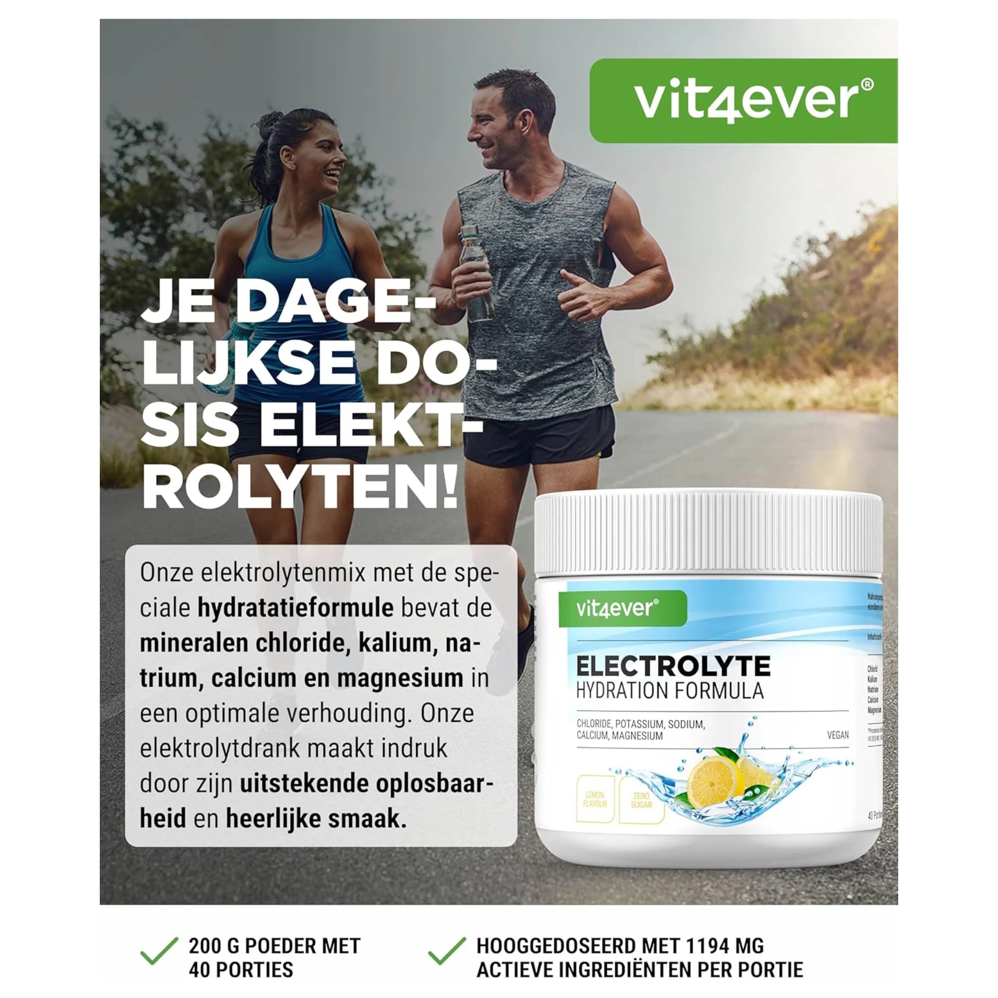 Poudre d'hydratation aux électrolytes description du produit vit4ever
