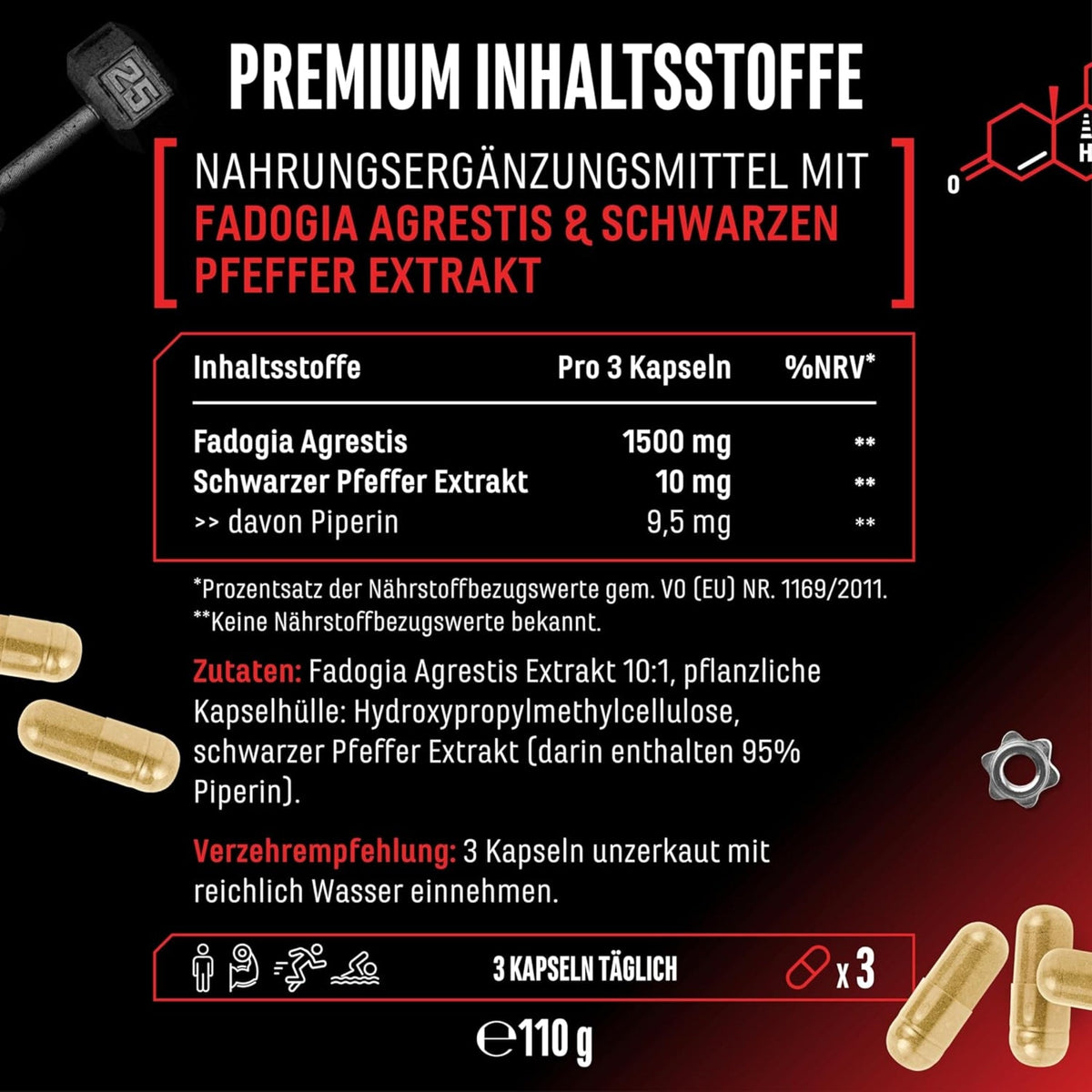 Fadogia Agrestis Extract 10:1 | 180 Capsules | German Elite Nutrition
