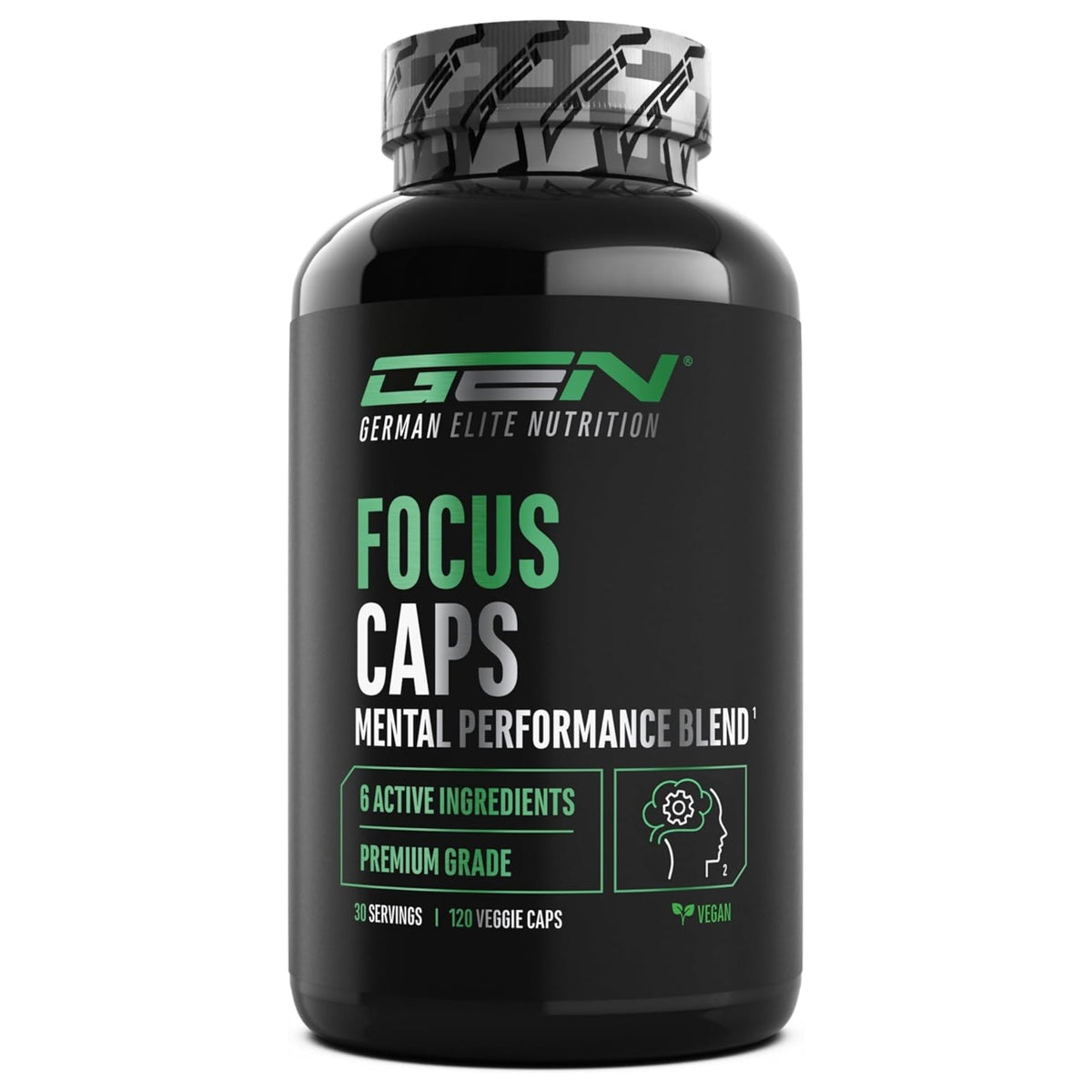 Focus Caps de German Elite Nutrition, pot de 120 gélules