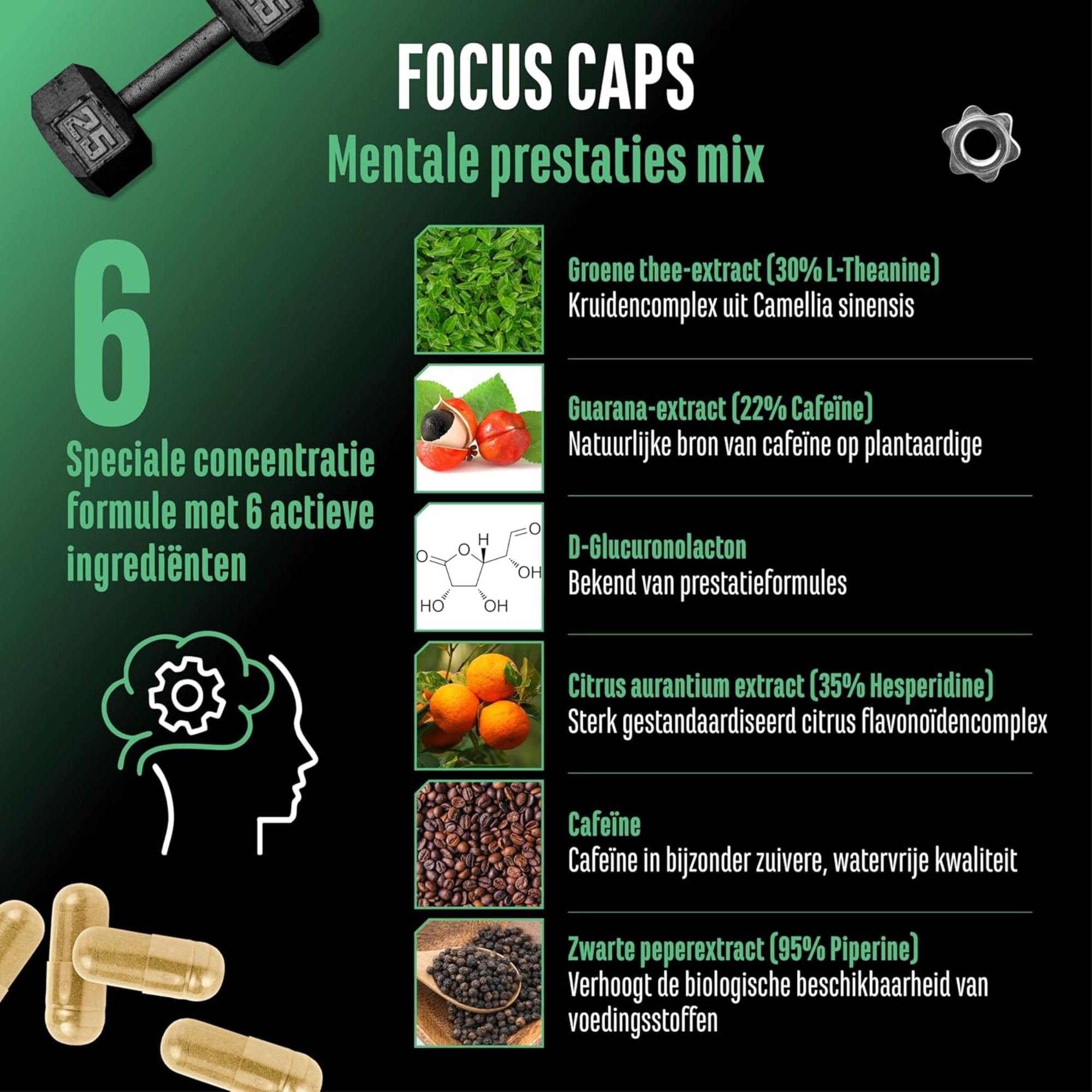 Focus Caps de German Elite Nutrition, visuel du produit