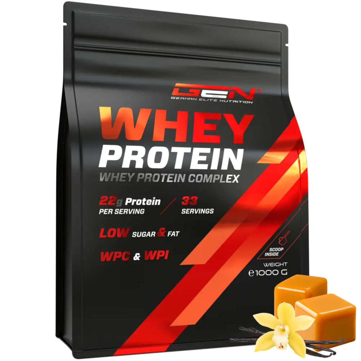 Whey Protein Complex de German Elite Nutrition, saveur vanille-toffee