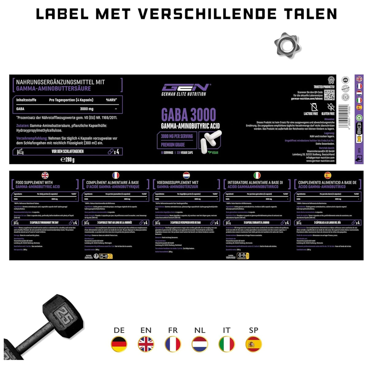 Gaba 3000 acide aminé GEN labels