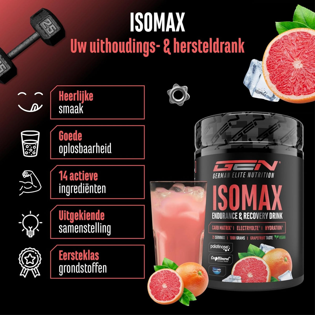 ISOMAX Endurance & Recovery Drink | 1000 g | German Elite Nutrition
