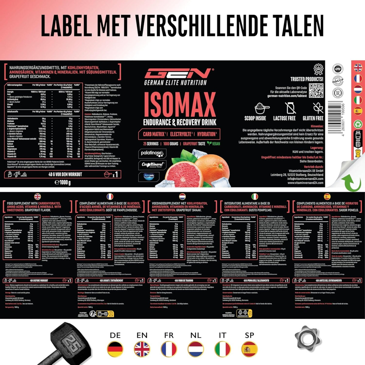 ISOMAX Endurance & Recovery Drink | 1000 g | German Elite Nutrition