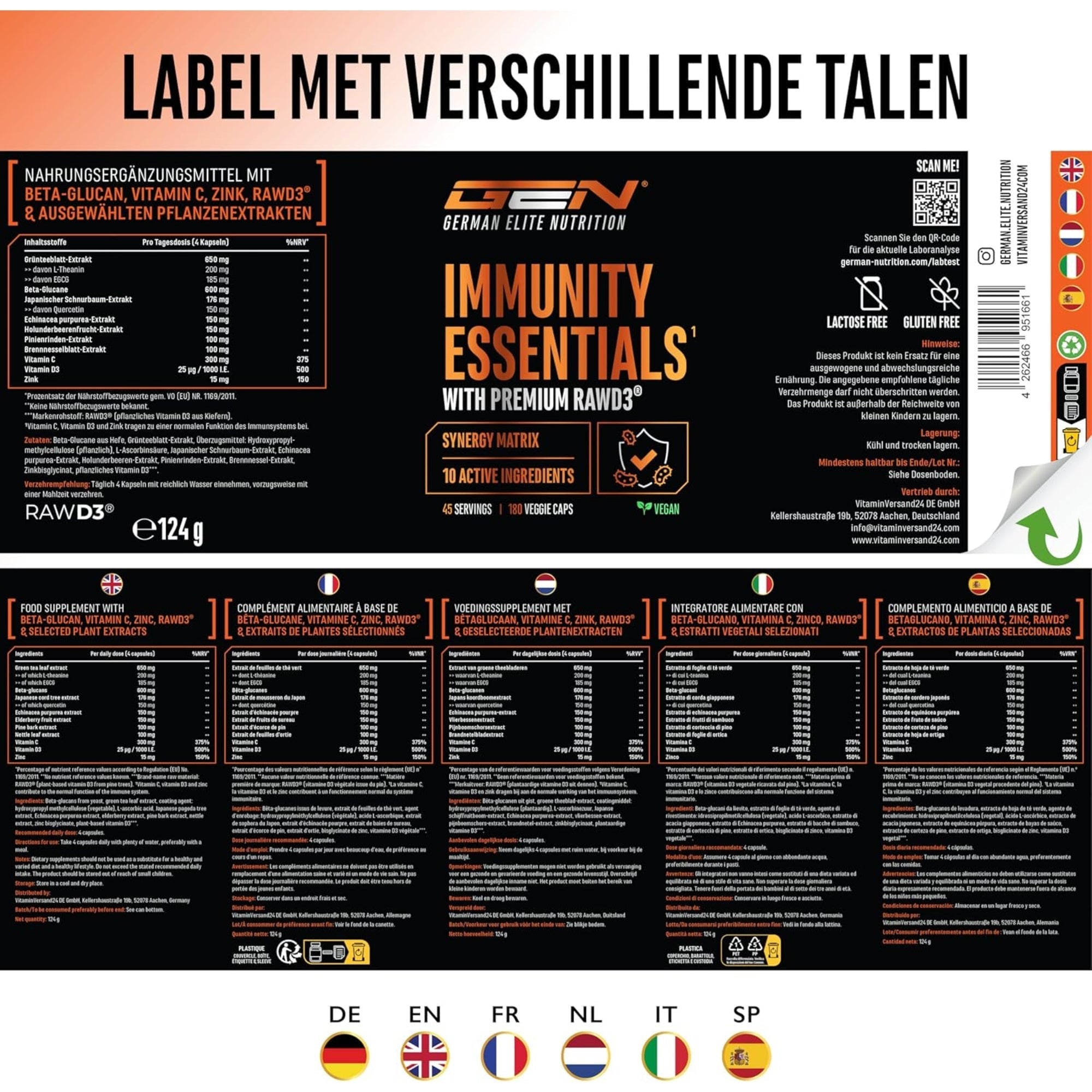 Immunity Essentials | 180 capsules | German Elite Nutrition