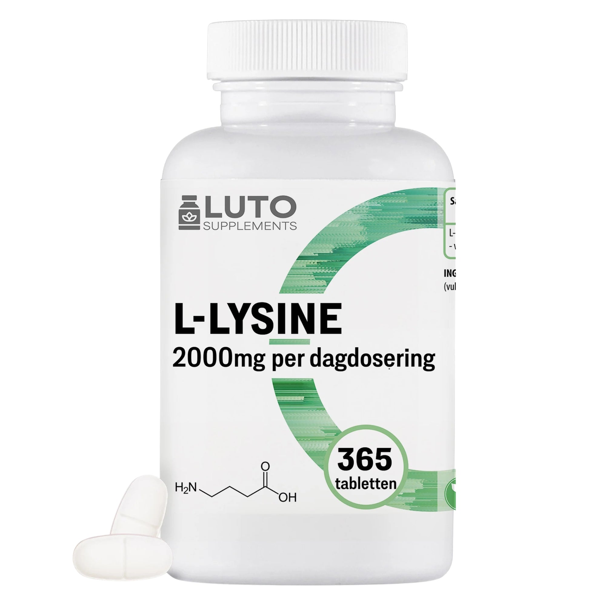 L-Lysine 365 comprimés de LUTO Supplements, 2000 mg de L-lysine HCL par dose journalière