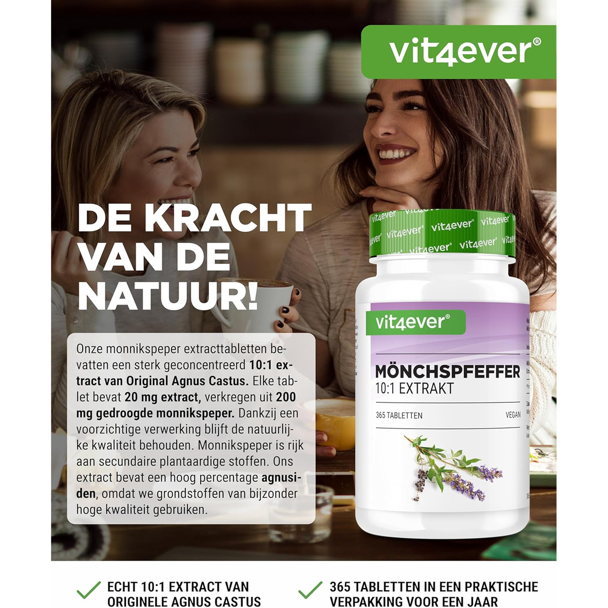 Vit4ever Extrait de Gattilier - complément à base de plantes sans ajouts inutiles