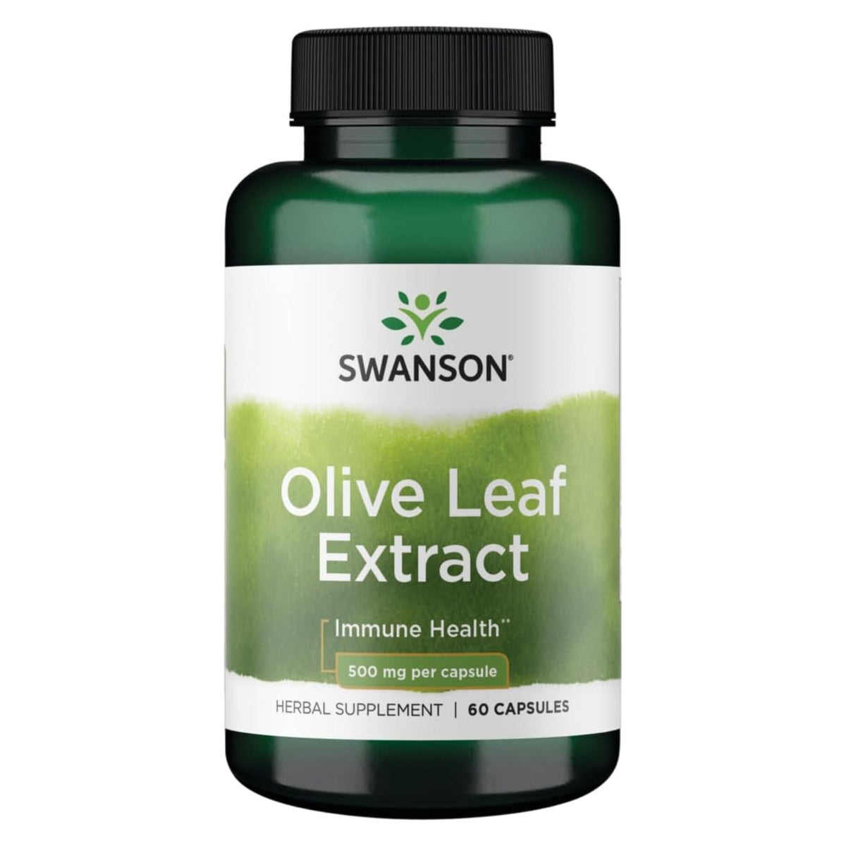 Swanson Extrait de feuille d'olivier 500 mg 60 gélules - complément alimentaire