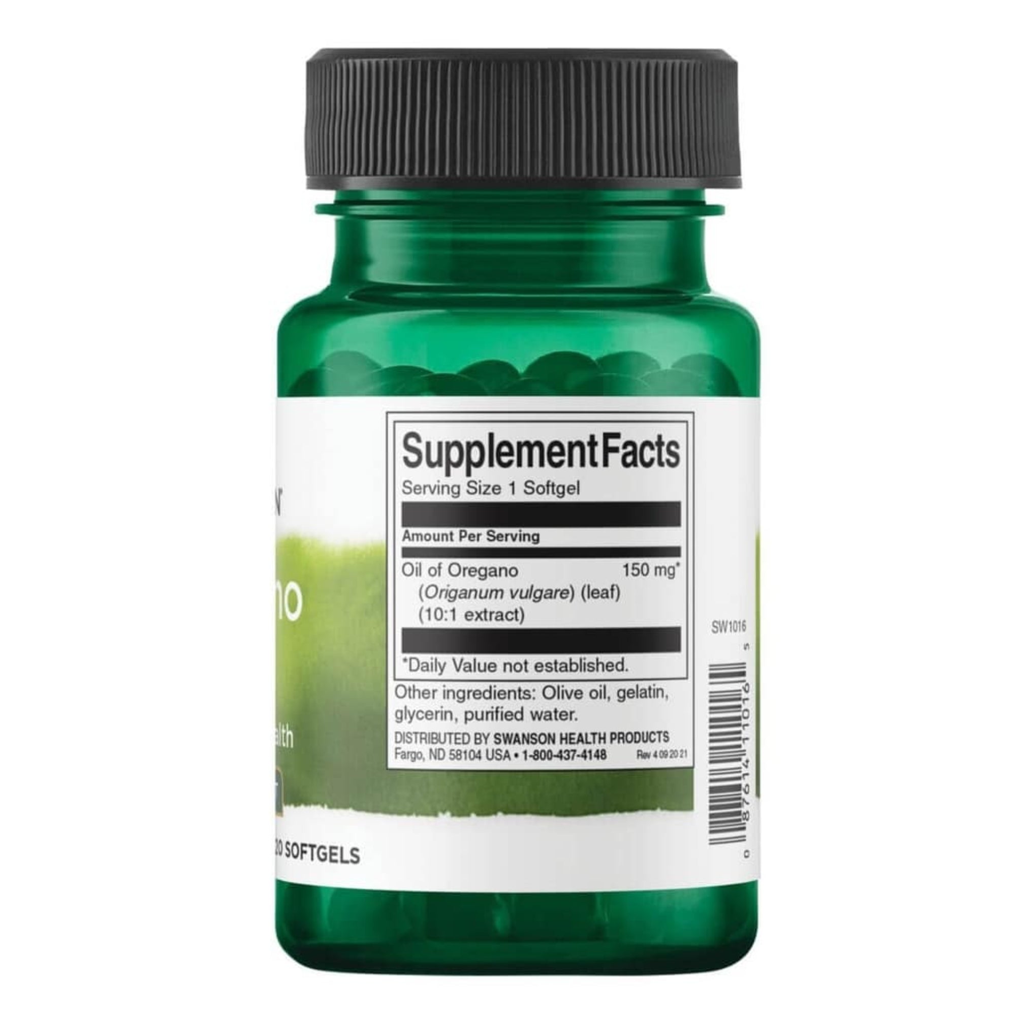 Swanson Huile d'Origan Extrait 10:1 150 mg 120 softgels - complément alimentaire