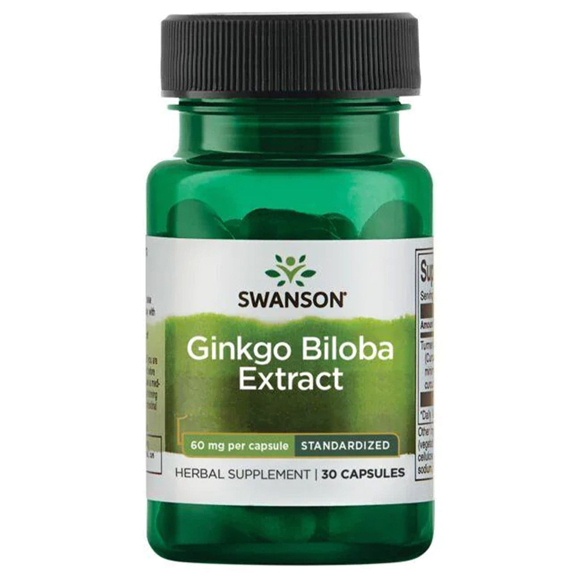 Swanson Ginkgo Biloba 60 mg 30 gélules - complément alimentaire