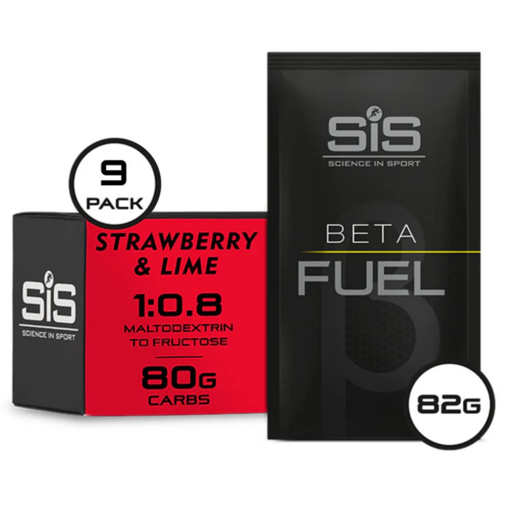 SiS Beta Fuel 80 Sachet Strawberry & Lime emballage 9 pièces