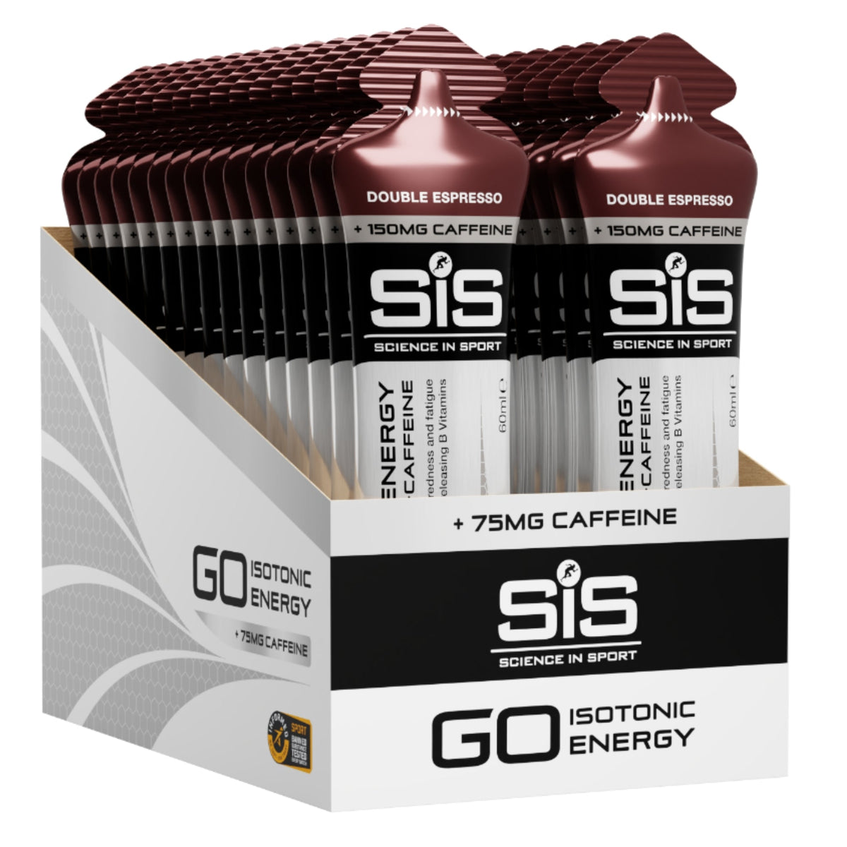 SiS GO Energy + Caffeine Gel Double Espresso emballage 30 pièces