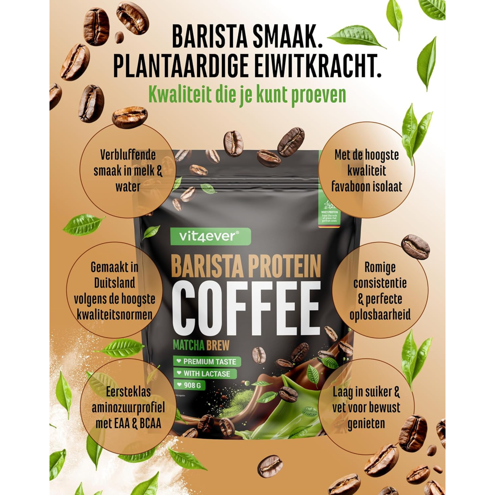 Vegan Barista Whey Matcha | 908 g | Vit4ever