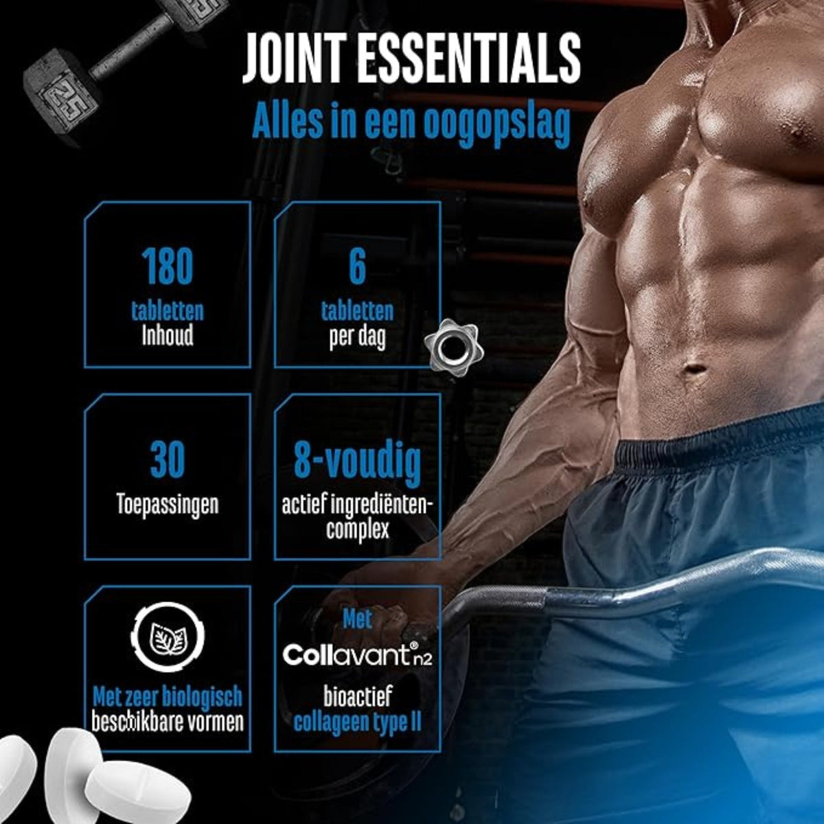 Joint Essentials Glucosamine, Chondroïtine, MSM & Collagène | 180 comprimés | German Elite Nutrition