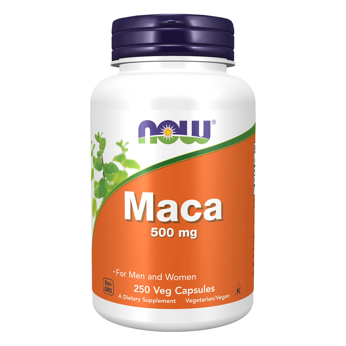 Pot NOW Foods maca 500 mg gélules de racine de maca moulue, 250 gélules #Contenu_250 gélules