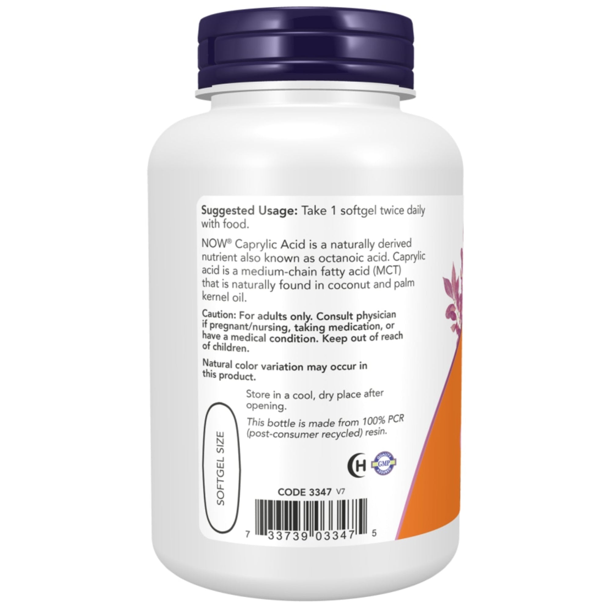 Caprylic Acid 600 mg | 100 capsules molles | NOW Foods