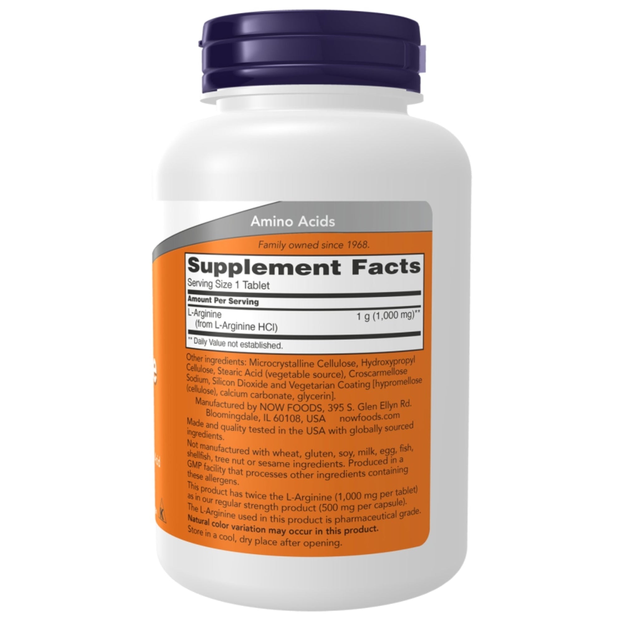 L-Arginine 1000 mg | 120 comprimés | NOW Foods