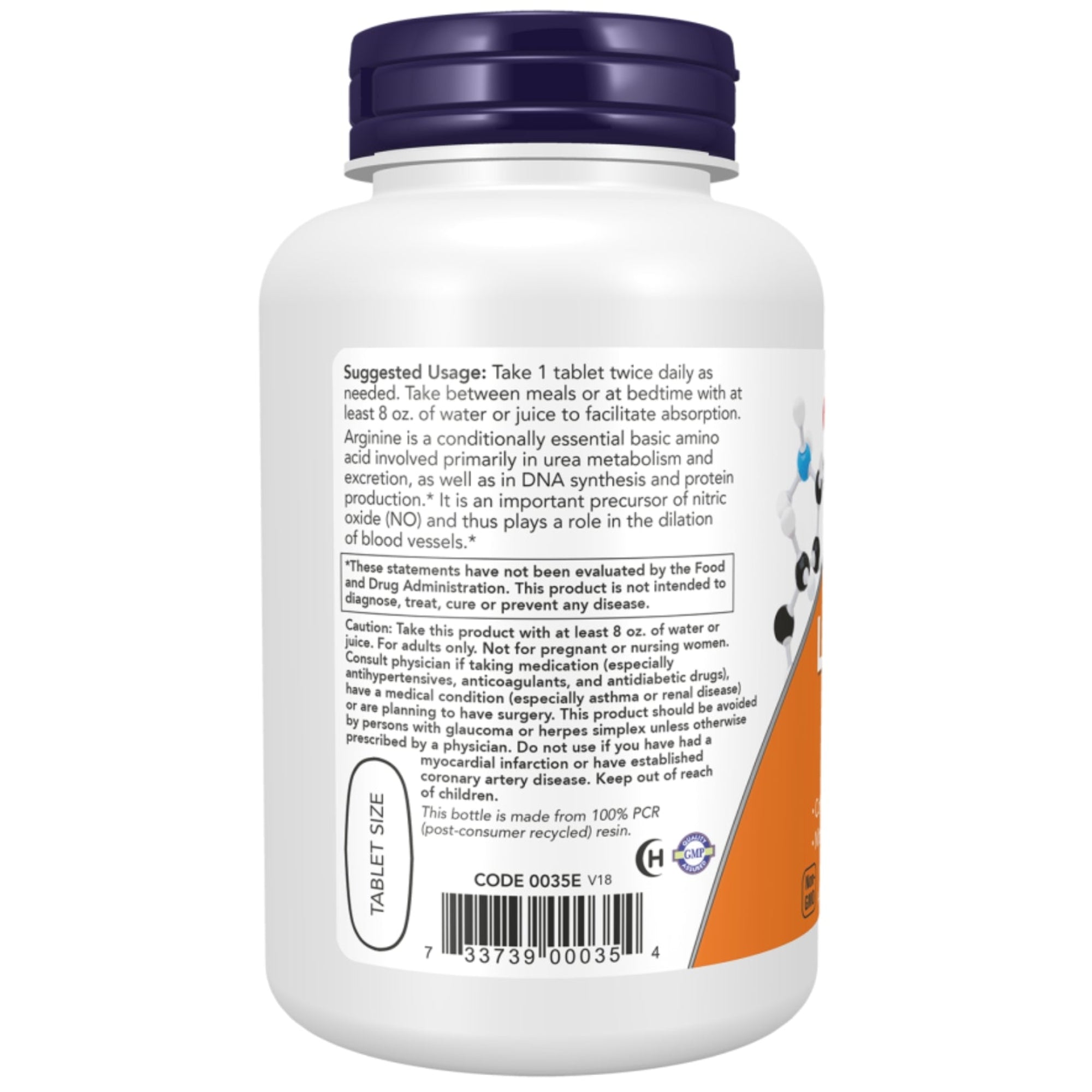 L-Arginine 1000 mg | 120 Tablets | NOW Foods