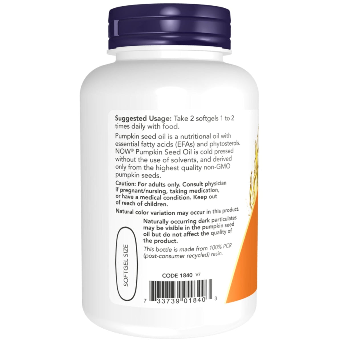 Huile de Graines de Courge 1000 mg | 100 capsules molles | NOW Foods