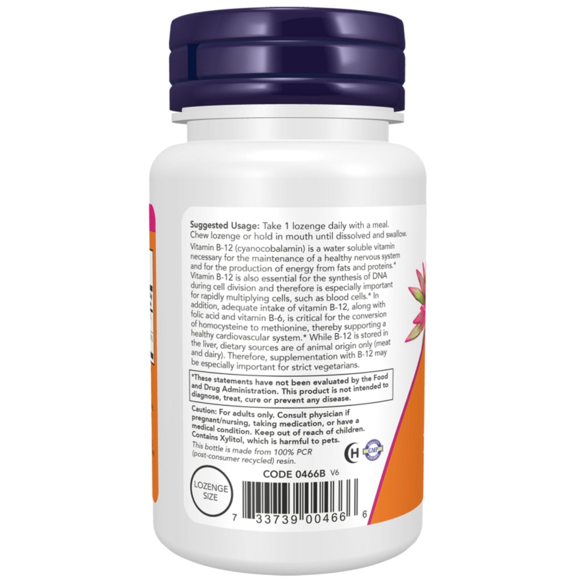 Vitamine B-12 1000 mcg | 100 comprimés à sucer | NOW Foods