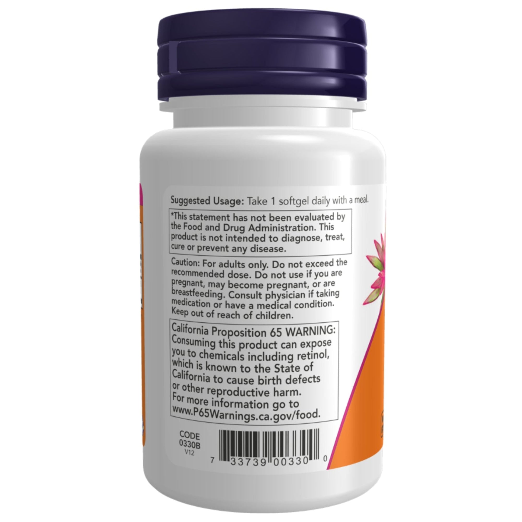 Vitamine A 10.000 UI | 3000 µg | 100 capsules molles | NOW Foods
