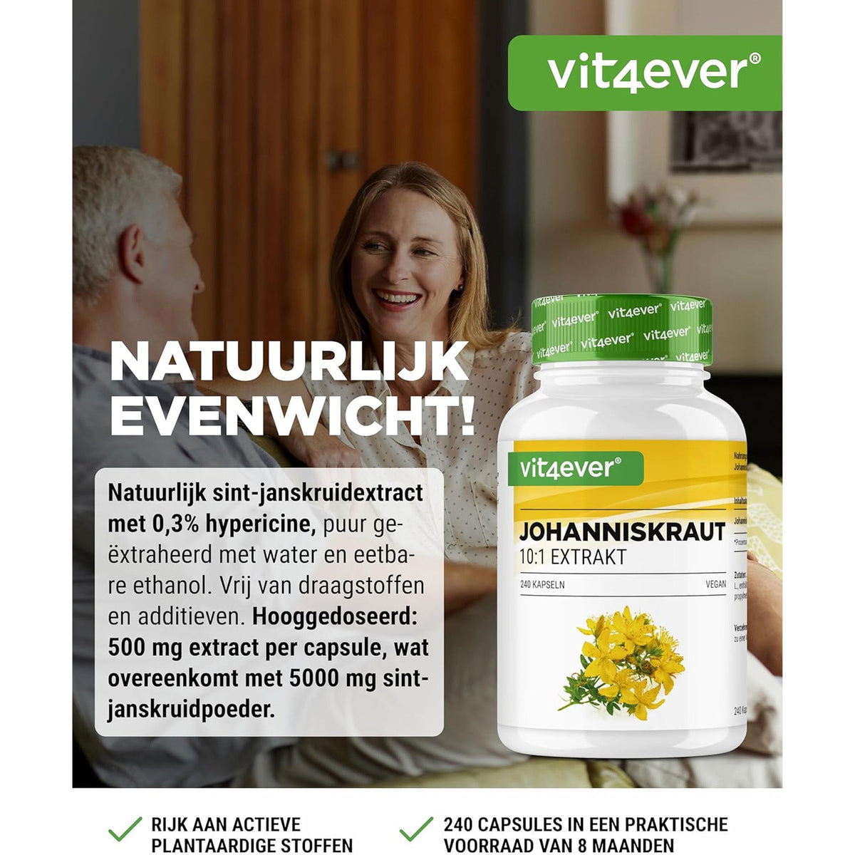 Informations sur les ingrédients et les valeurs nutritionnelles des gélules de Millepertuis Vit4ever