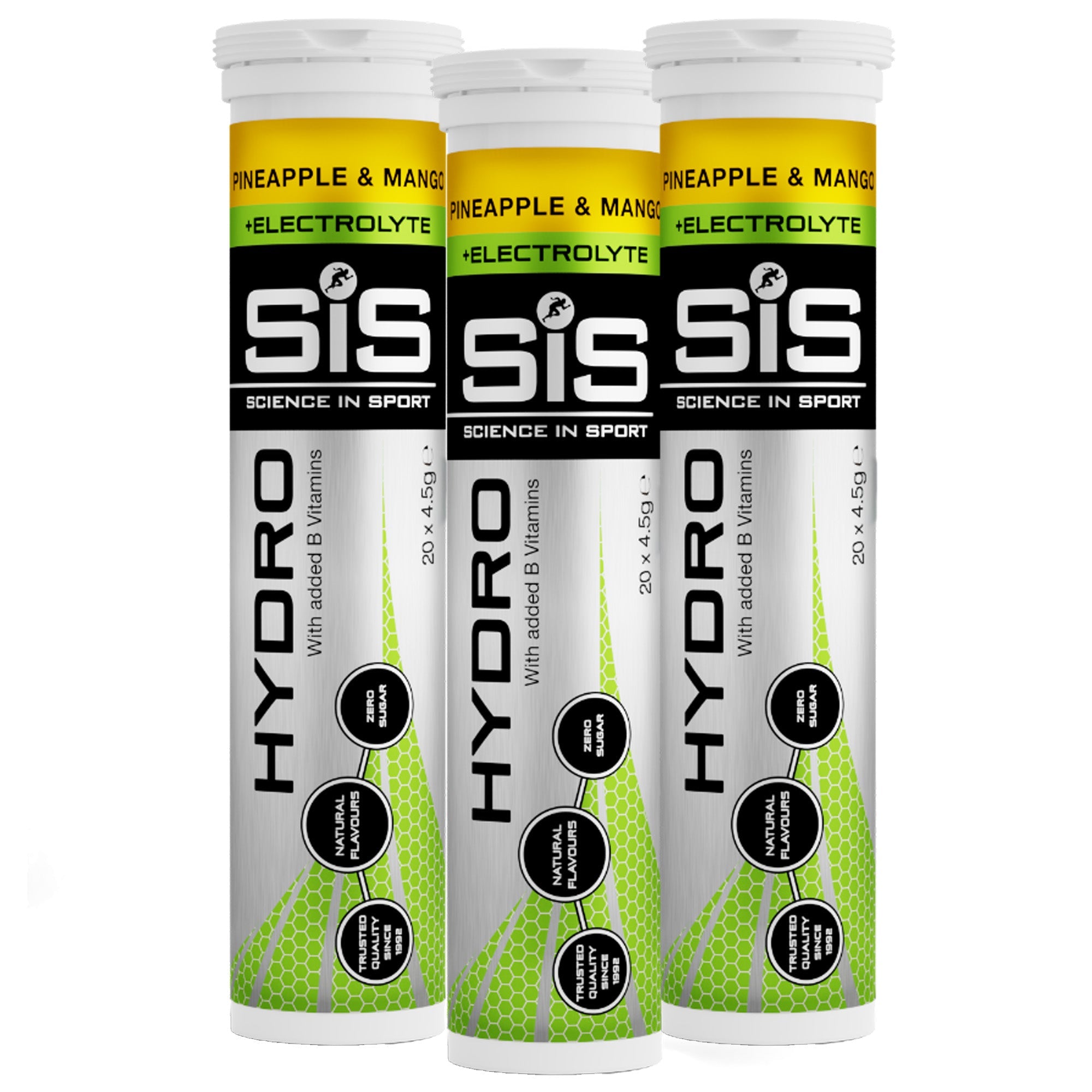 SiS Hydro Tablets Ananas et Mangue 3 tubes - comprimés effervescents aux électrolytes