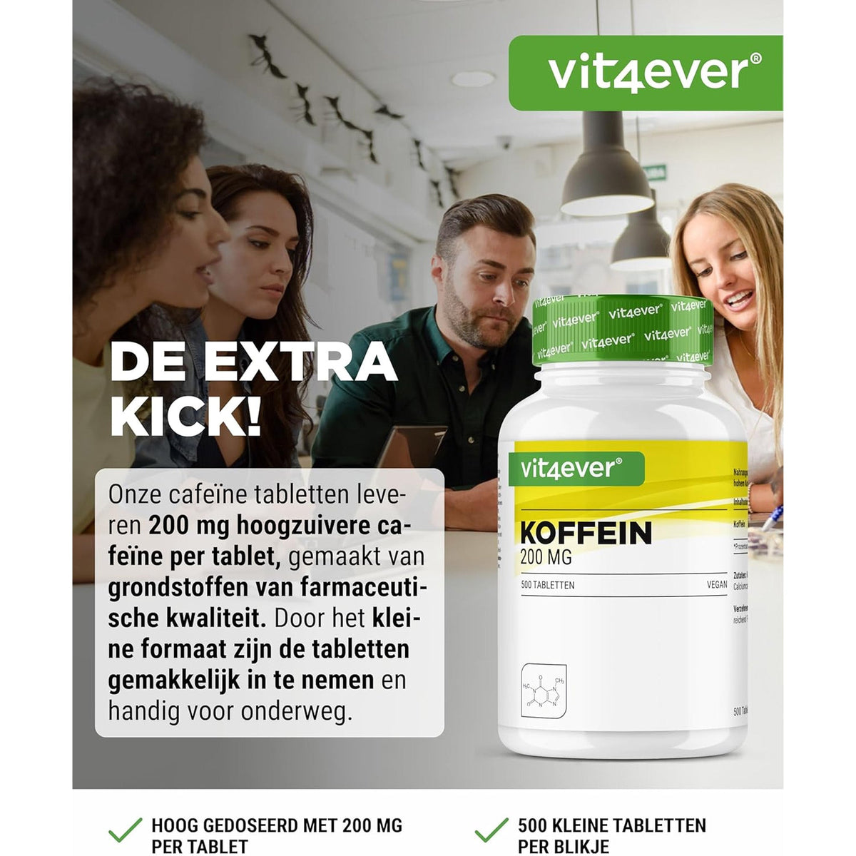 Vit4ever Caféine 200mg - complément pour sportifs | acheter en France