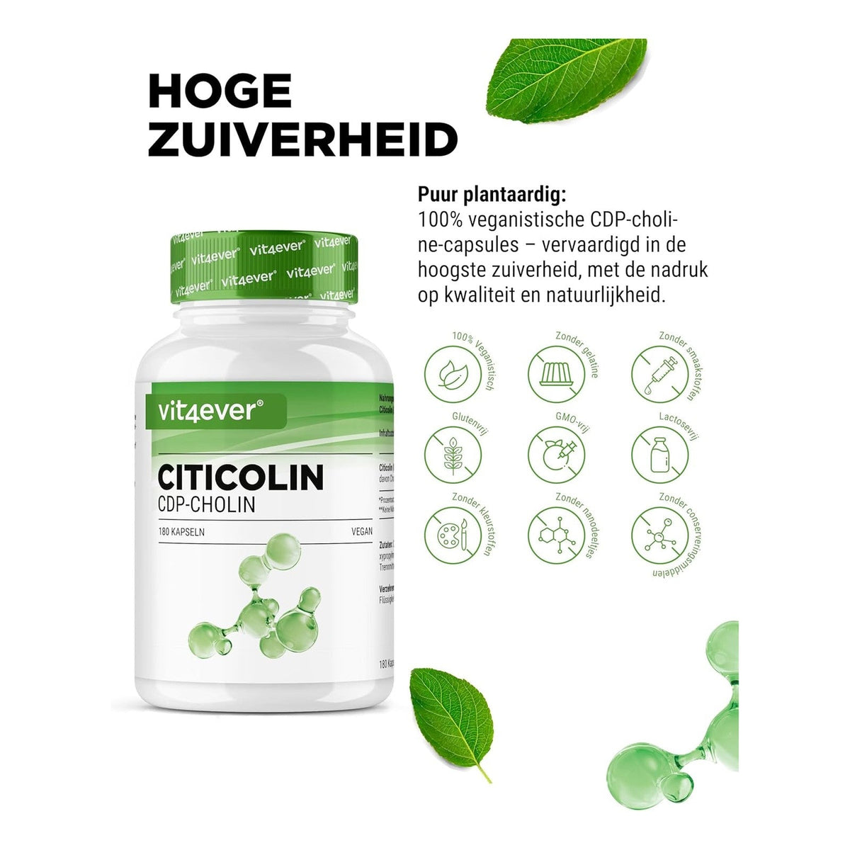 Citicoline CDP-choline haute pureté vegan sans additifs