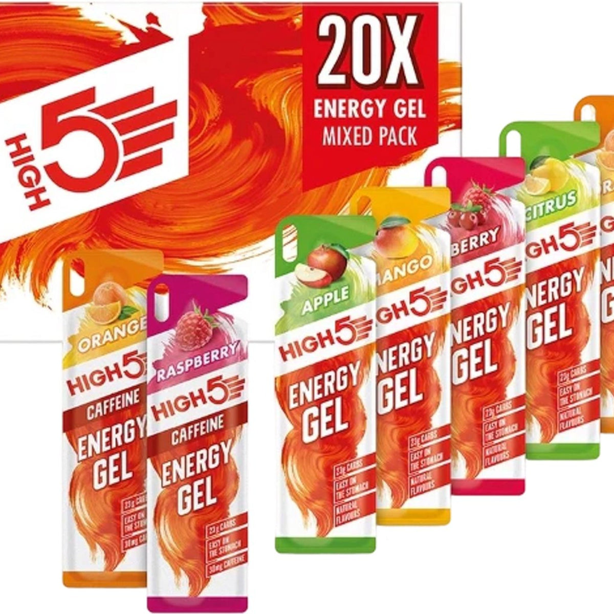 HIGH5 Energy Gel Mixed | 20 x 40 g | 23 g de glucides par gel