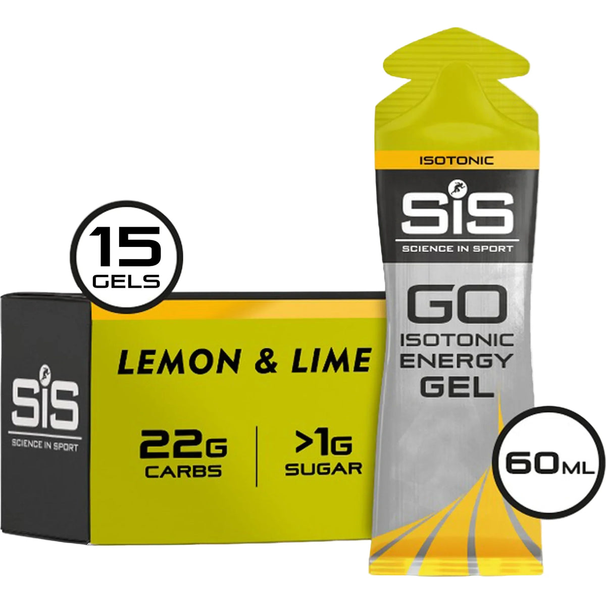 SiS GO Isotonic Energy Gel Lemon & Lime emballage 15 pièces
