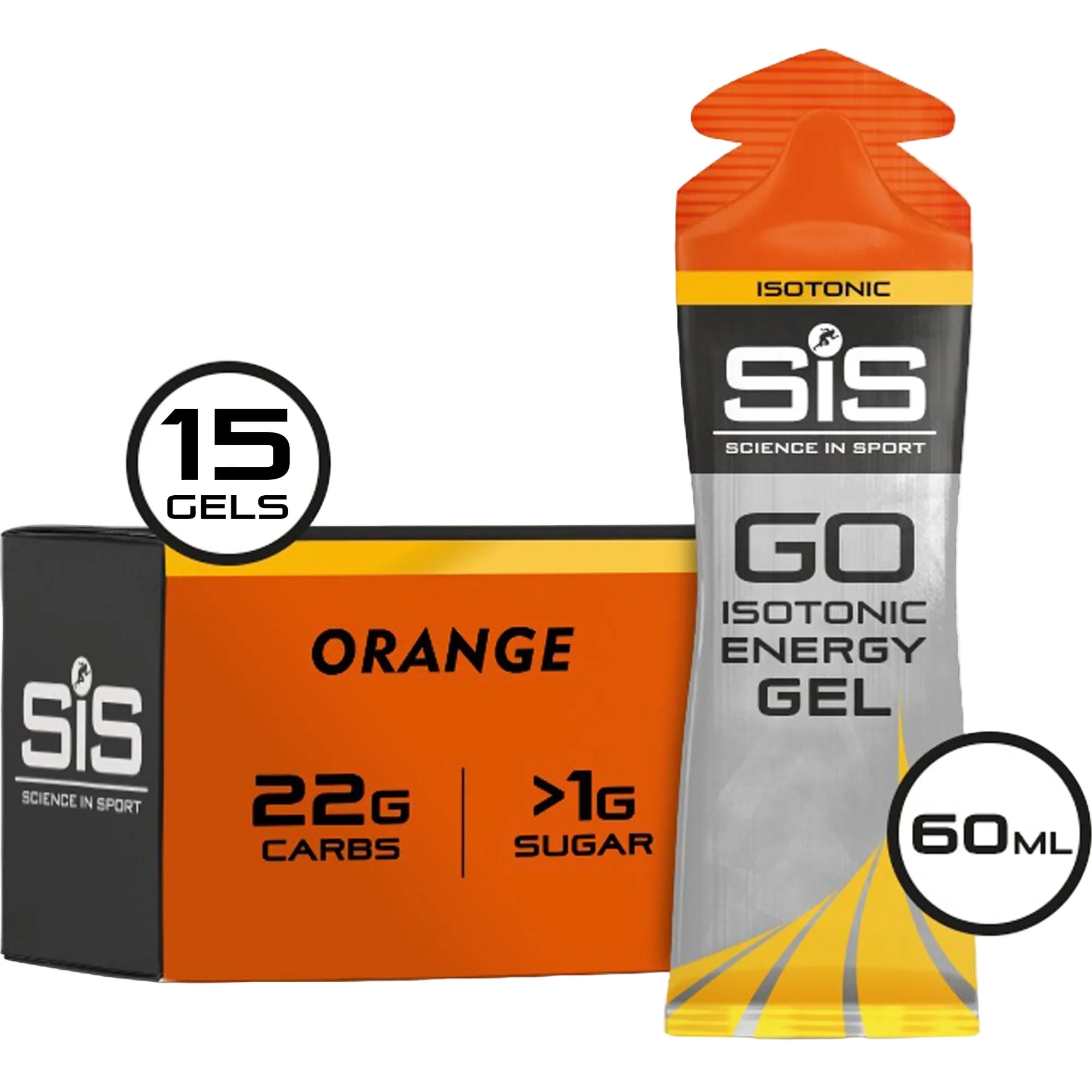 SiS GO Isotonic Energy Gel Orange emballage 15 pièces