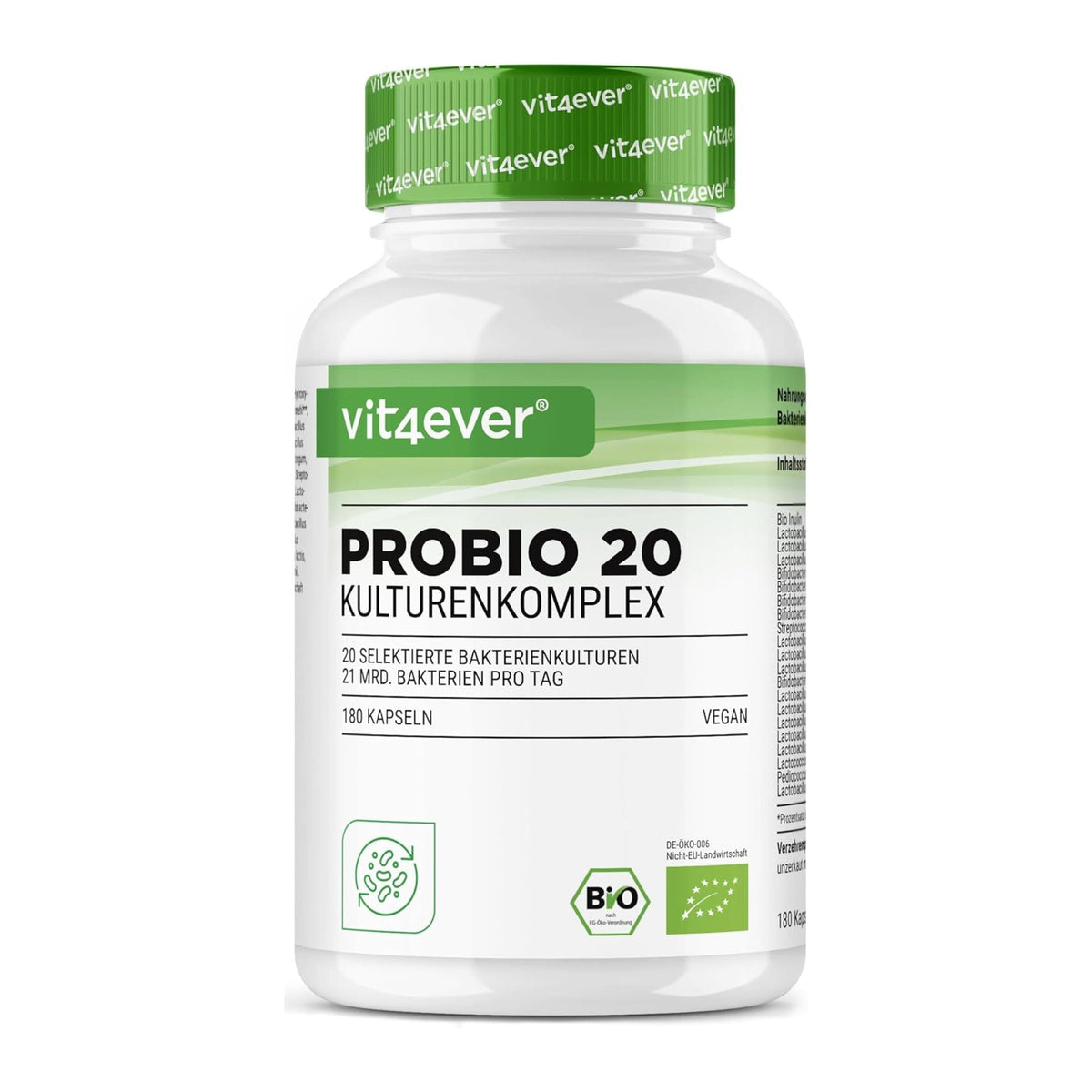 Vit4ever Probio 20 Complexe de Bactéries (Probiotic Blend) 21 milliards d'UFC 180 gélules - complément alimentaire | acheter en France