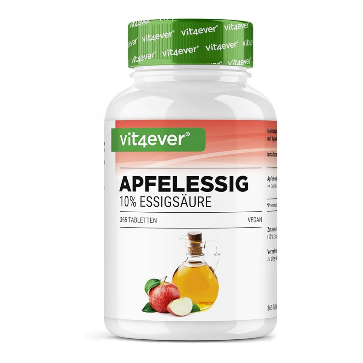 Vit4ever Comprimés de Vinaigre de Pomme 500 mg 365 comprimés - complément à base de plantes | acheter en France