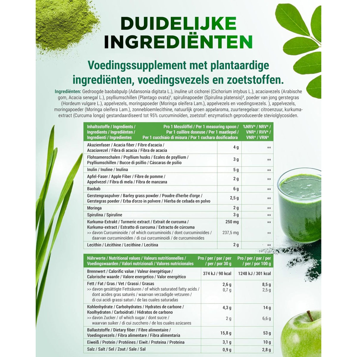 Daily Greens & Fibers Pomme Verte | 600g | Vit4ever