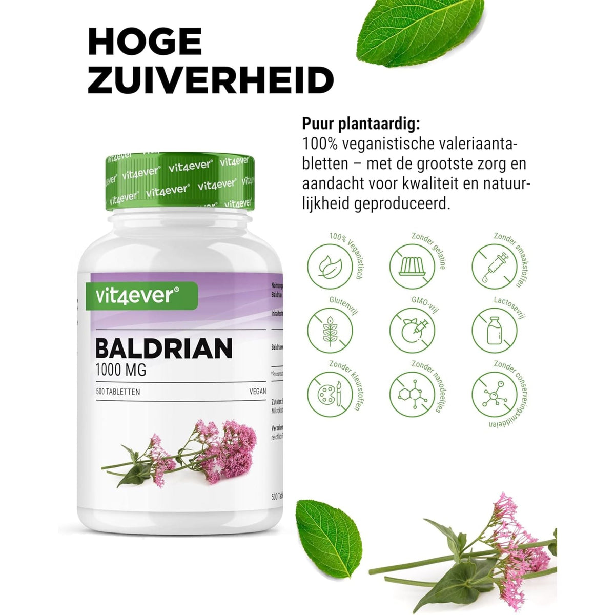 Valériane 500mg | 500 Comprimés | Vit4ever