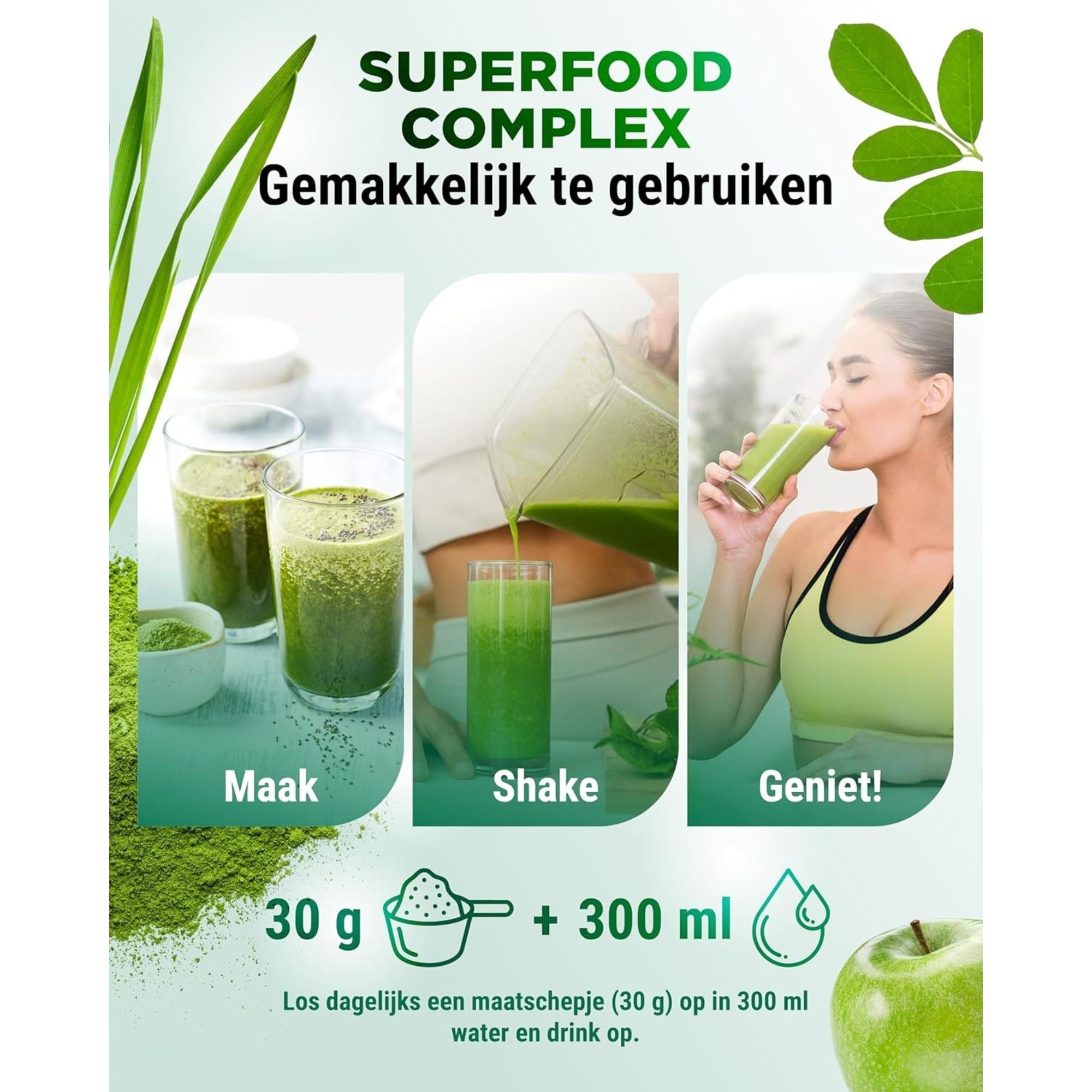 Daily Greens & Fibers Pomme Verte | 600g | Vit4ever